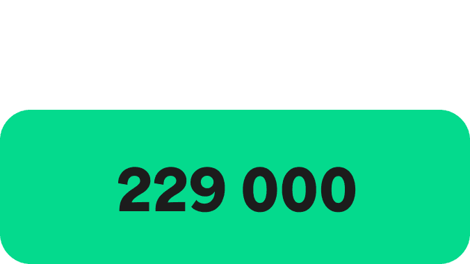 A Green icon showcasing a large Green circle and two smaller ones on either side, in a diagonal format. The words 229 thousand are written in the centre.
